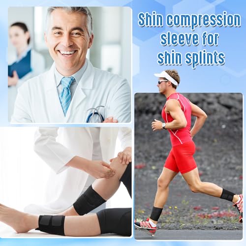 Threlaco 2 Pcs Shin Splint Compression Wrap Adjustable Shin Splints