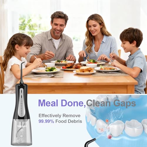 350ML Water Flosser with Travel Bag & 6 Pack Classic Jet Tips Replacement