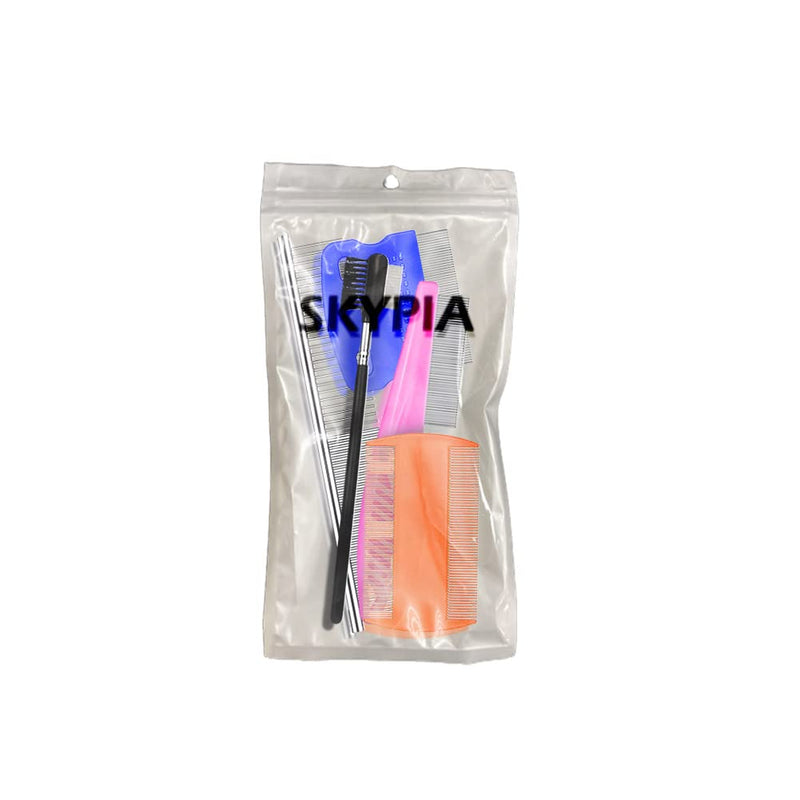 SKYPIA 5 Pcs Dog Comb Tear Stain Remover for Dogs Flea Comb Dog Combs for Grooming Small Dogs Flea Comb for Cats Dog Grooming Kit Pet Combs Small Dog Combs - BeesActive Australia