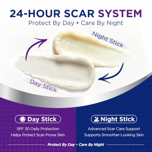 Advanced Silicone Scar Stick - Scar Care for Surgical Scars, C-Section, Burns, Stretch Marks & Acne Marks with Silicone, Vitamin E & Botanical Oils 10g x 2 Sticks