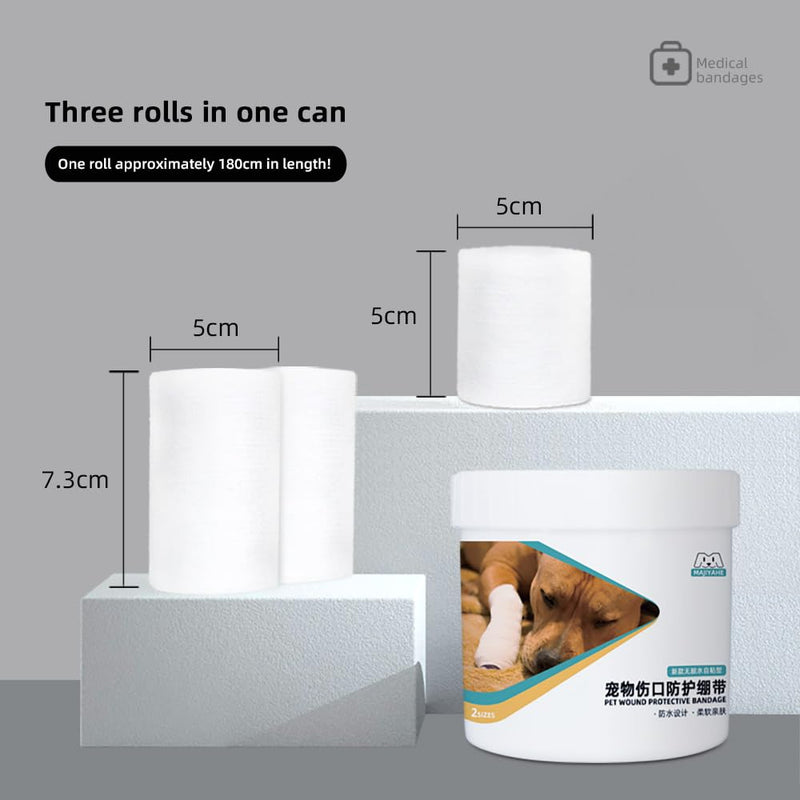 Bandages Protective Covers for Dogs Cats & Other Pets Wound Care, Self-Adhesive Pet Bandage, Disposable, Breathable, Water Resistant Dog Leg Bandages (1 can in 3 Rolls) - BeesActive Australia
