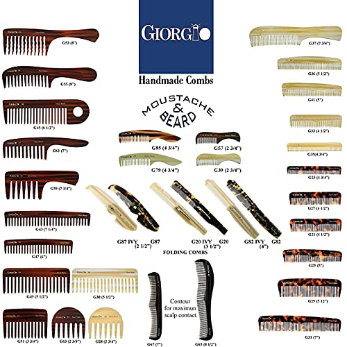 Giorgio G49 Yellow Tokio Large Wide Tooth Detangler Comb for Thick/Curly/Wavy Hair,Detangler Comb for Wet/Dry Use. Handmade of Quality Cellulose, Saw-Cut, Hand Polished 2 Pack Tokyo