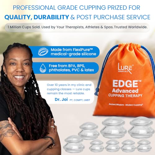 Silicone Cupping Set, Cupping Kit for Massage Therapy and Cellulite, 8 Cups Set of 8 (Assorted) Clear