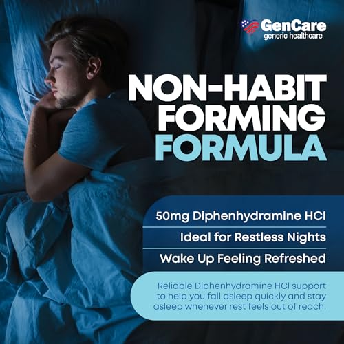 GenCare Nighttime Sleep Aid Diphenhydramine HCl 50mg, 96 Ct (2-Pk) 96 Softgels (Pack of 2)