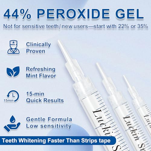 Teeth Whitening Gel Kit: 44% Teeth Whitening Gel Refills and Dental Gingival Barrier Protection Gel- No Sensitivity Teeth Whitening and Protection for a Brighter Whiter Smile