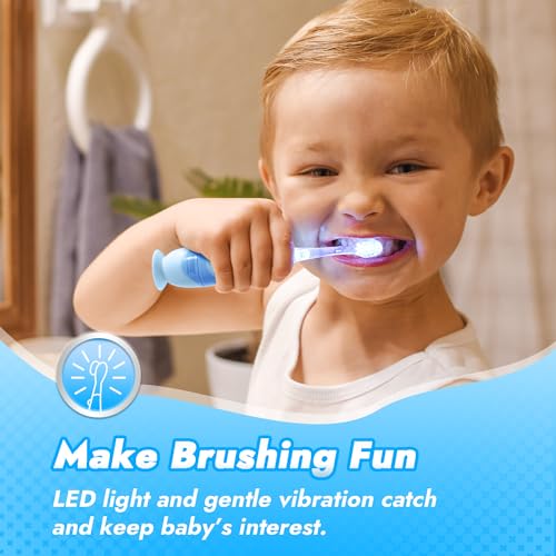 Papablic Baby Toothbrush Teether and Toddler Sonic Electric Kids Toothbrush