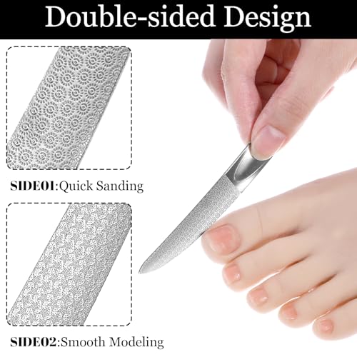 Curved Nail File 4.9 in Metal Double-Sided Toenail File for Thick Toenails