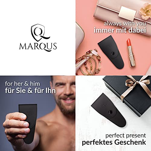 marQus Curved Cuticle Scissors – Precision Stainless Steel for Manicure & Pedicure, Eyebrow & Eyelash Grooming, Extra Sharp with Premium Storage Case Black Cuticle