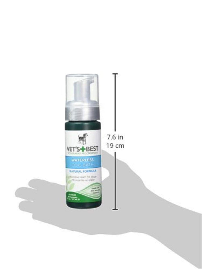 Vet's Best Waterless Dog Bath | No Rinse Dry Shampoo for Dogs | Natural Formula Refreshes Coat and Controls Odor Between Baths | 5 Ounces,White/Tans - PawsPlanet Australia