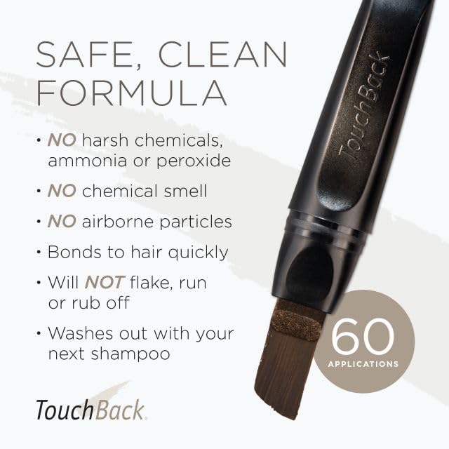 TouchBack Pro Gray Root Touch Up Marker Applicator - Real Hair Color - Medium Brown