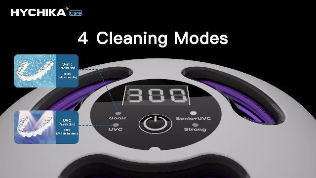 Ultrasonic Retainer Cleaner Machine,45kHz Dental Cleaning Pod with Timer,4 Modes,200ML UV Denture Cleaner,for Retainers,Nightguards,Braces etc.,Snow White Snow White