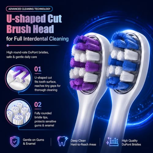 LBO Red Light Electric Toothbrush with + 1 RedLight Brush Head, Pap & Enamel Repair Whitening Toothpaste, USB Rechargeable Sonic Toothbrush - More Replaceable Toothbrush Heads Available for Sale