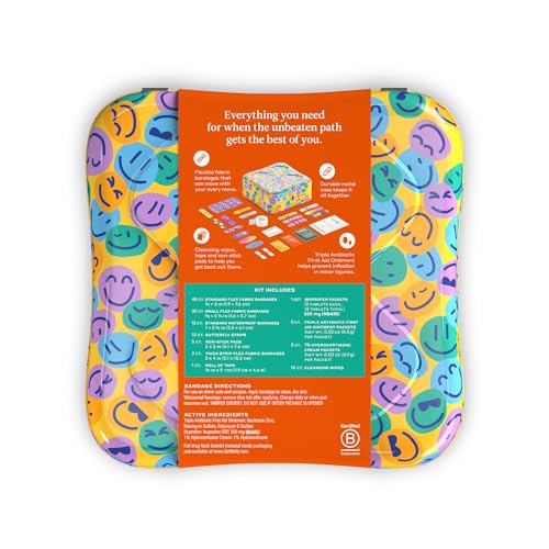 Welly First Aid Kit | FSA Eligible | Adhesive Flexible Fabric and Waterproof Bandages, Tape and Non-Stick Pads, Butterfly Strips, Triple Antibiotic and Hydrocortisone Ointments, Ibuprofen - 130 Count