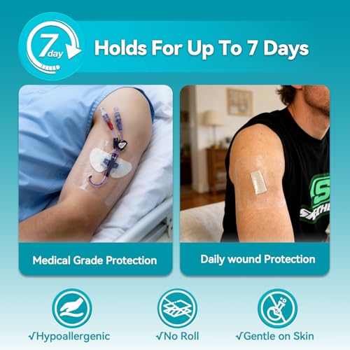 Dimora Transparent Film Dressing 50 Packs, Waterproof Adhesive Clear Bandages 4 in x 5 in, Wound Cover for IV Shield, Tattoo Aftercare Bandage,Clear Bandage Tape for Wound Care 4" x 5"