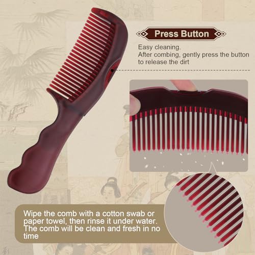 TEAWOO Patented Anti Dandruff Comb & Stainless Steel Fine Tooth Comb Kit Plastic Comb & Stainless Steel Comb