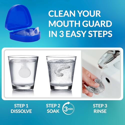 Mouth Guard for Grinding Teeth at Night: Custom Fit Sleeping Mouthguards for Grinding & Clenching - Moldable Nighttime Guards for Men and Women with 12 Cleaning Tablets 4