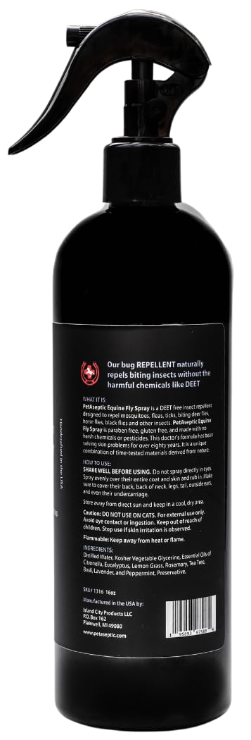 Fly and Bug Repellent Spray for Horses | DEET Free | Repels Mosquitos, Fleas, Ticks, Deer Flies, Horse Flies, Black Flies, Yellow Flies & More | All Natural | No Harsh Chemicals |16oz Spray Equine Fly Spray 16oz - BeesActive Australia