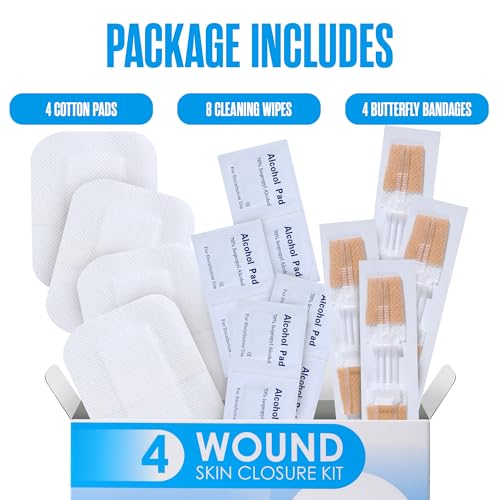 Zip Stitch, Wound Closure Kit, Butterfly Bandages, Zip Tie Bandages 4 Pack