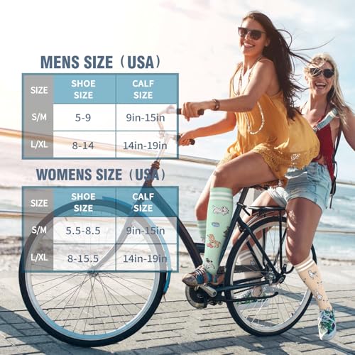 6 Pack Copper Compression Socks for Women and Men Circulation-Best Support for Medical,Running,Nursing,Athletic Large-X-Large D-assorted1-cartoon