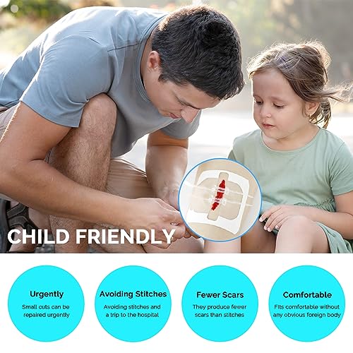 Emergency Wound Closure Strips - 2Pcs Zip Stitch Laceration Closure Kit Closures Repair Wounds Without Stitches - Butterfly Bandages for Wounds 2 Pcs Sets