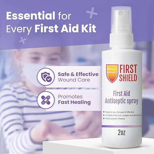 First Aid Antiseptic Spray – Wound Care Cleanser with Benzalkonium Chloride for Minor Cuts, Scrapes and Burns – Gentle Skin Cleanser – 2 oz Bottles, 6-Pack 6-Count