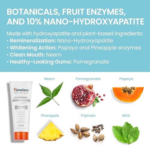 Himalaya Botanique 10% Nano Hydroxyapatite Toothpaste, Mint, 3 oz, 2 Pack