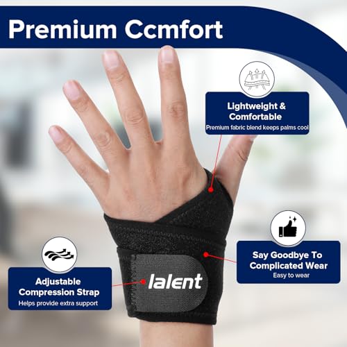 Carpal Tunnel Wrist Brace Adjustable Wrist Support Wrist Wraps for Pain Relief, Arthritis, Tendonitis, Fitness, Weightlifting, Compression Wrist Straps Fit for Men and Women (1 Pair) 1 Pair