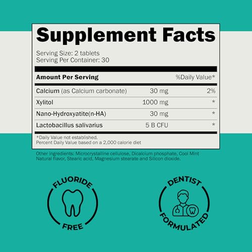 Cavity Protection Chewable Tablets for Healthy Teeth & Gums, 60 Count