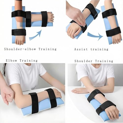 Desktop Rehab Skateboard, Arm Rehabilitation Exercise Assisting Equipment 360° Roating Wheels Rehabilitation Trainer for Stroke Hemiplegia Nerve Injury Blue