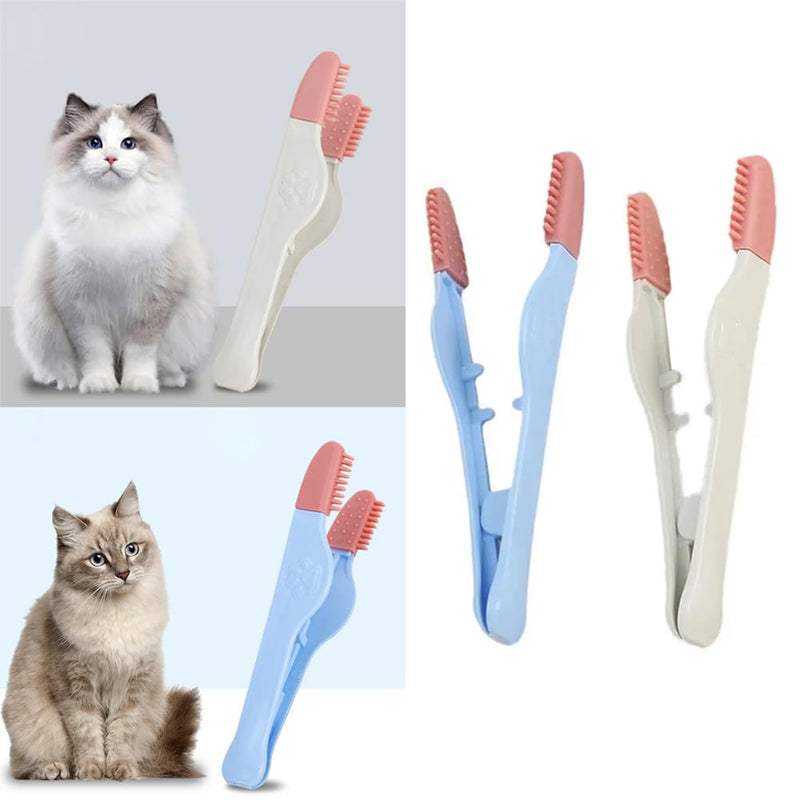 2 Pack Dog Tear Stain Remover Brush Instead of Wipes Pet Eye Grooming Tools Clip Tweezer with Soft Silicone Tips for Cats Kitty Puppy Chihuahua Eyes Excrement Mucus Discharge Crust Cleaning - PawsPlanet Australia