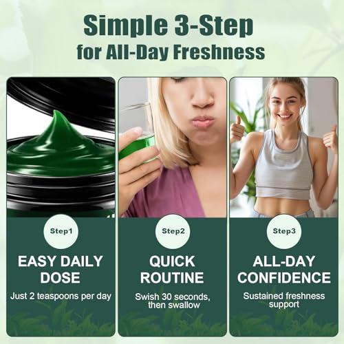 Anti-Bad Breath Herbal Gel Supplement, Natural Herbal Deodorant Gel with Parsley Green Tea, and Chlorophyll, Body & Breath Odor Control from The Inside, Natural Mint Flavor (1)