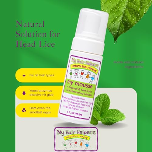 My Hair Helpers Natural Enzymes Head Lice Mousse, 4 fl oz 4 Fl Oz (Pack of 1)