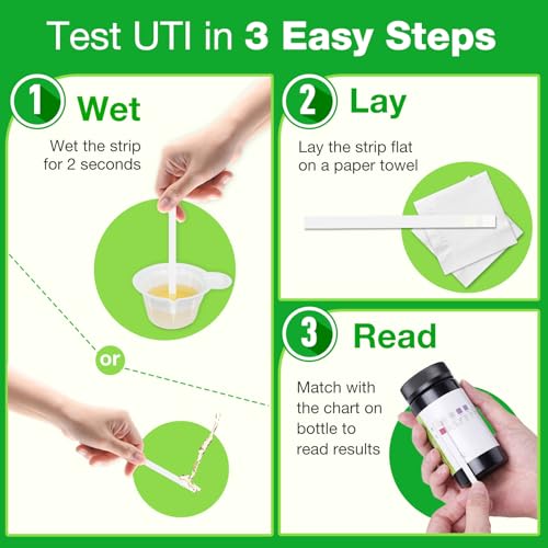 Easy@Home Urinary Tract Infection Test, 50 Pack UTI Test Strips for Women 50 Count
