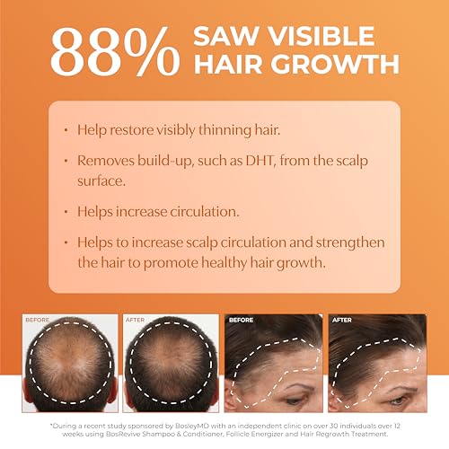 BosleyMD BosRevive Color-Safe Hair Care Kit for Thinning Hair, Starter Size (30 Days) – Shampoo, Conditioner & Thickening Treatment with Biotin, Panthenol & Botanical Extracts Starter Kit - Rosemary