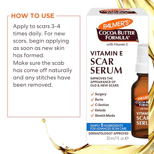 Palmer's Cocoa Butter Scar Serum with Vitamin E, Fragrance Free (1 Oz)