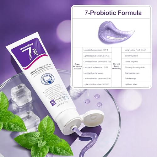 7-Pro Whitening Toothpaste with 7 Probiotics, Stain Removal Formula 4 PCS