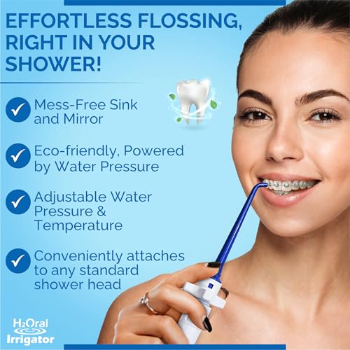 Oral Irrigator - Shower Water Flosser for Healthy Teeth and Gums Made in USA