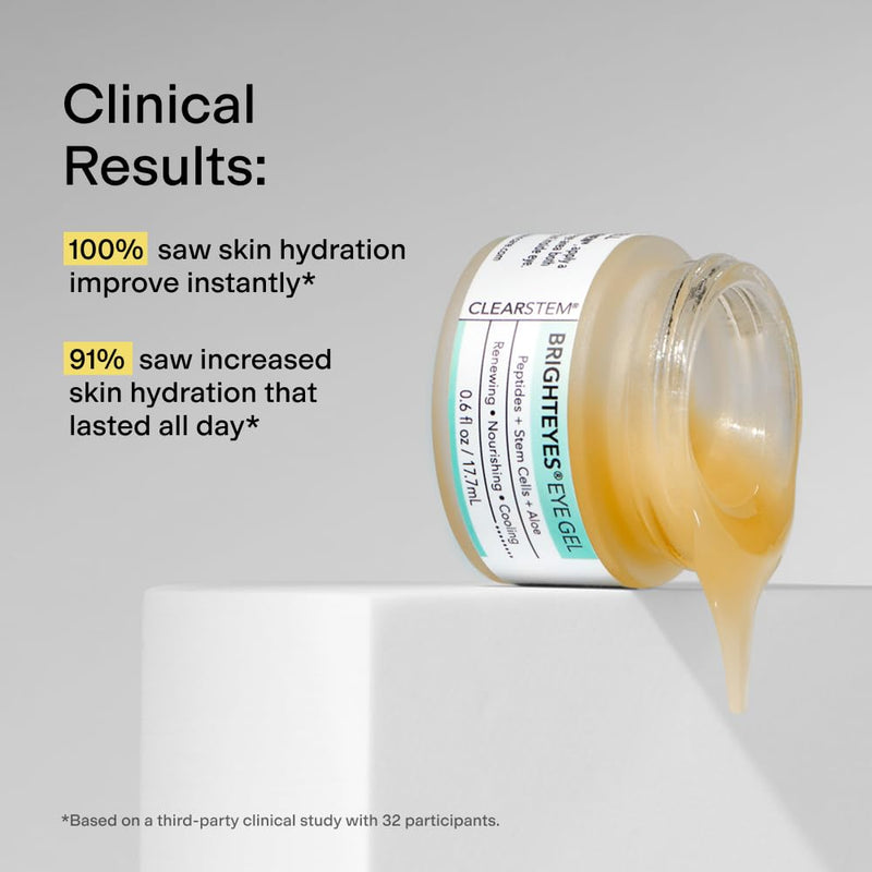 CLEARSTEM - BRIGHTEYES - Eye Gel - Nourishing Eye Cream - Cooling Gel - Stem Cells Blend - Peptides, Collagen, Aloe Vera - Gluten Free - Beauty, Self Care, Skin Care - 0.6 fl oz - BeesActive Australia