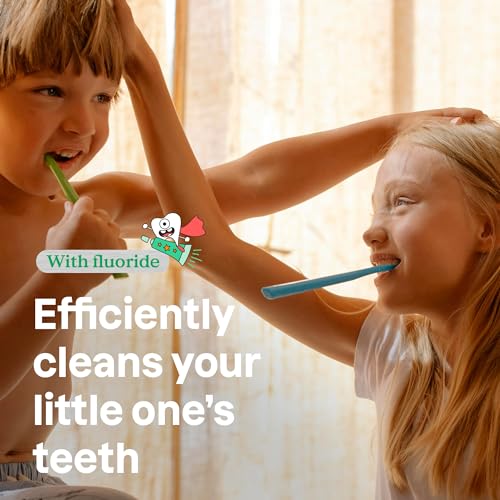 Bundle of ATTITUDE 3 Toothpastes with Fluoride for Kids, Prevents Tooth Decay and Cavities, Vegan, 4.02 Oz Blueberry + Watermelon + Mango