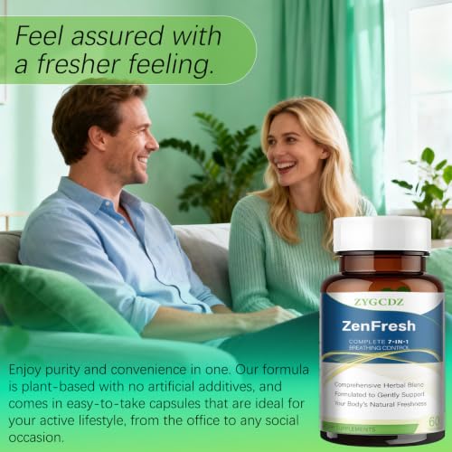7-in-1 Bad Breath Capsules with Chlorophyllin & Probiotics, Mint Extract for Long Lasting Breath Freshness, Oral Care Supplement for Digestive Support, 14-Day Solution (01) 01