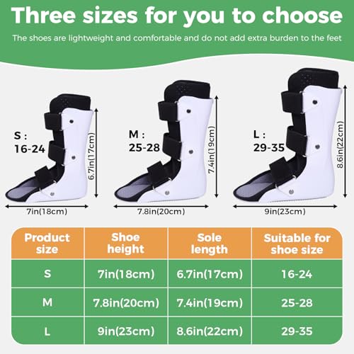 Pediatric Walking Boot For Kids,Fracture Boot for Kids, Orthopedic Support Shoe for Youth Ankle Break Injury, Kid's Stress Metatarsal Bone Fracture, Broken Foot or Toe Recovery Cast, Right(M) Medium