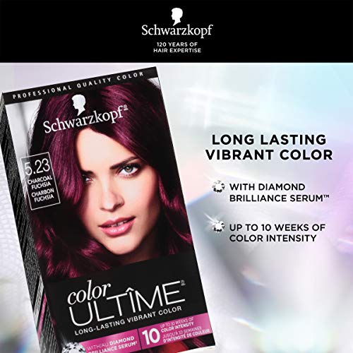 Schwarzkopf Color Ultime Hair Color, 5.23 Charcoal Fuchsia, 1 Application - Permanent Hair Dye for Vivid Color Intensity and Fade-Resistant Shine up to 10 Weeks (Pack of 2) 2 Count 5.23 סיה פחם