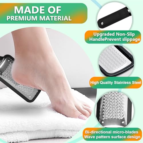 Professional Pedicure File and Callus Remover - Stainless Steel Material, Ergonomic Handle, can Easily Remove Hard Skin, Callus, Dryness, Leaving Your feet Soft and Smooth (Home/Salon use) Silver