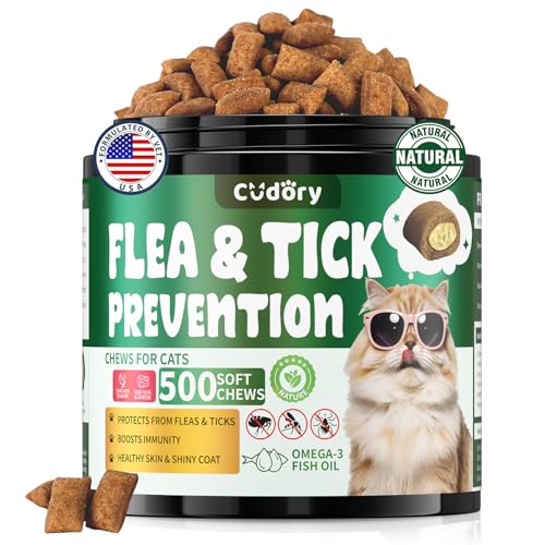 Flea & Tick Support for Cats 500 Crunchy & Creamy Chews Flea & Tick Support for Cats – Natural Herbal Drops with Multivitamin