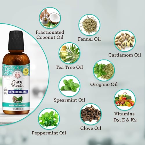 GuruNanda Sensitive Care & Oral Freshness Bundle – Sensitive Toothpaste (Potassium Nitrate + Nano-Hydroxyapatite) & CocoMint Oil Pulling Mouthwash 16oz for Fresh Breath & Gum Care