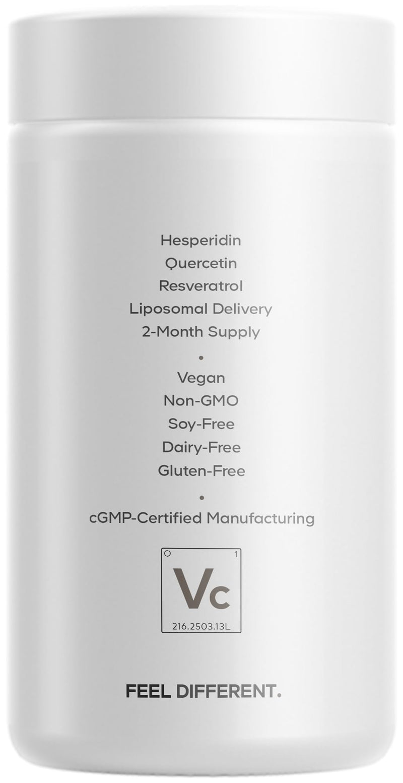Codeage Liposomal Vitamin C+ 1000mg, Glutathione, Quercetin, 180 Capsules | Liposomal vitamin C 1,000 mg with glutathione, NAC, CoQ10, resveratrol, quercetin and bioflavonoids. Non-GMO.