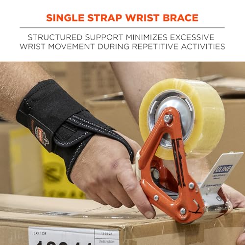 Ergodyne - 70004 ProFlex 4000 Single Strap Wrist Support, Black - Medium, Right Hand M-Right