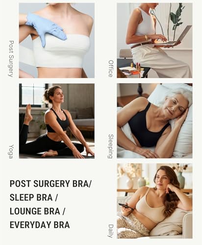 FeelinGirl Post Surgery Compression Bra for Women's Front Closure Bra XX-Large Black