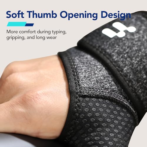 Wrist Brace with Soft Thumb Opening for Mild Carpal Tunnel Tendonitis Arthritis Sprains (Not for Thumb)