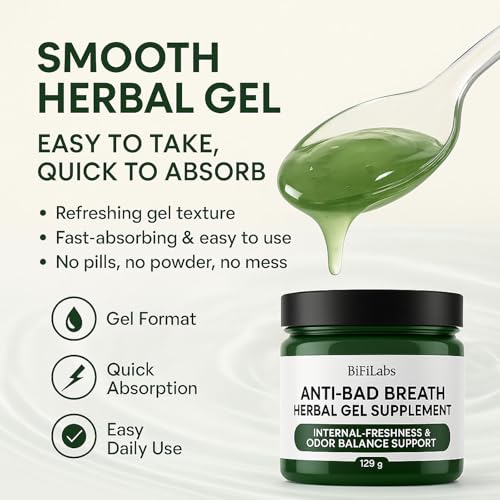 Anti-Bad Breath Herbal Gel – Fresh Breath Support from Within – Daily Herbal Cleansing Gel with Chlorophyll, Peppermint & Parsley – Plant-Based Internal Breath Freshener – 120g
